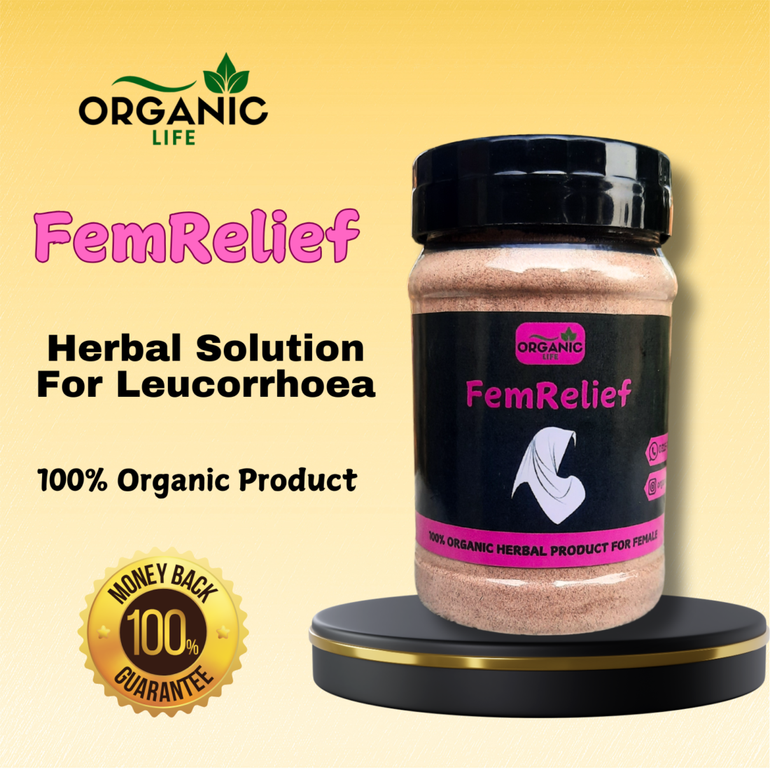 FemRelief for Female (لیکوریا) Vaginal Discharge (120g)